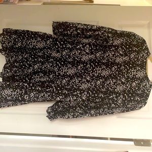 Zara black with white flowers mini dress, size XS